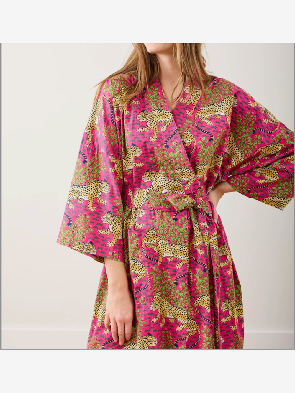 Printfresh Bagherra Robe S/M Colorful Animal Print Organic Cottton